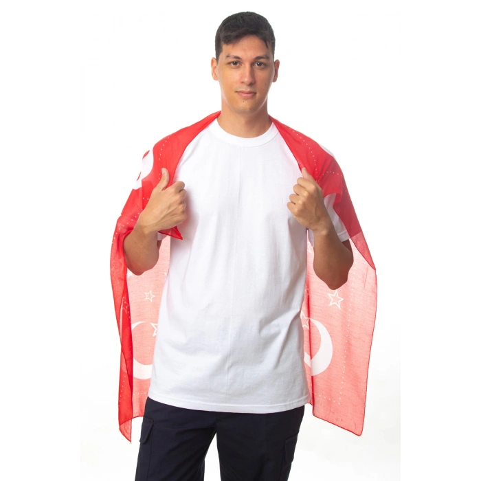 kirmizi beyaz ayyildiz arkadaslara yarenlere dagitmak icin kare asker ugurlama sali