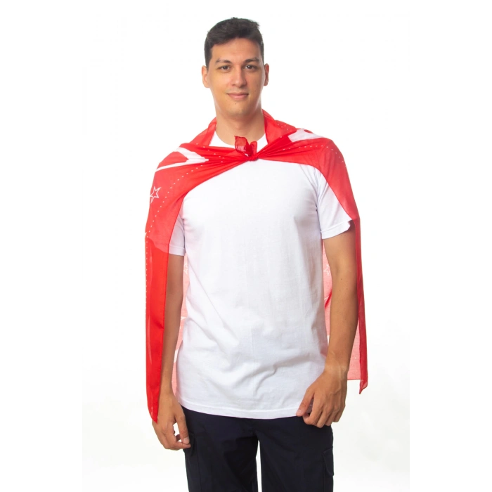 kirmizi beyaz ayyildiz arkadaslara yarenlere dagitmak icin kare asker ugurlama sali