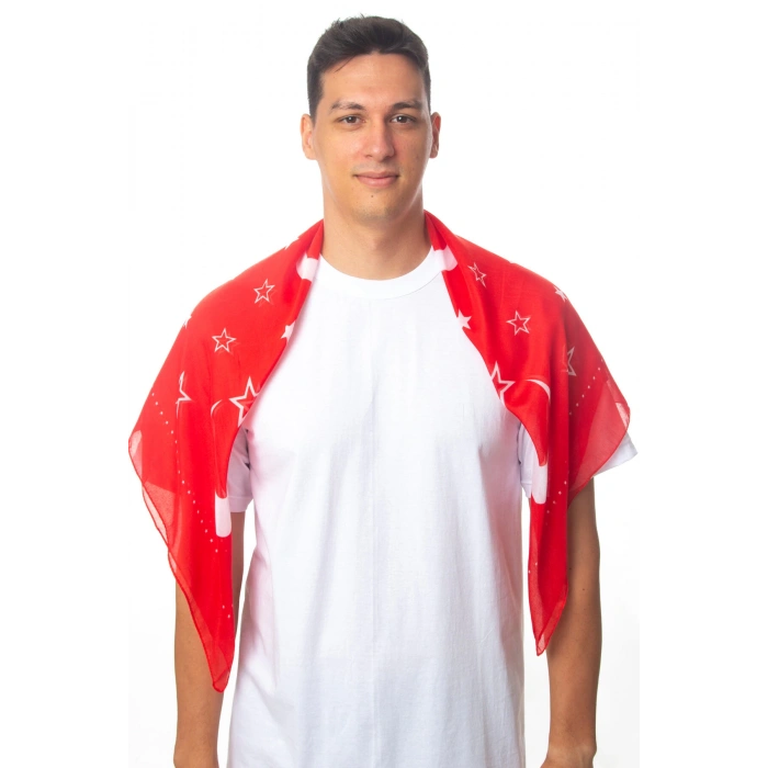 kirmizi beyaz ayyildiz arkadaslara yarenlere dagitmak icin kare asker ugurlama sali