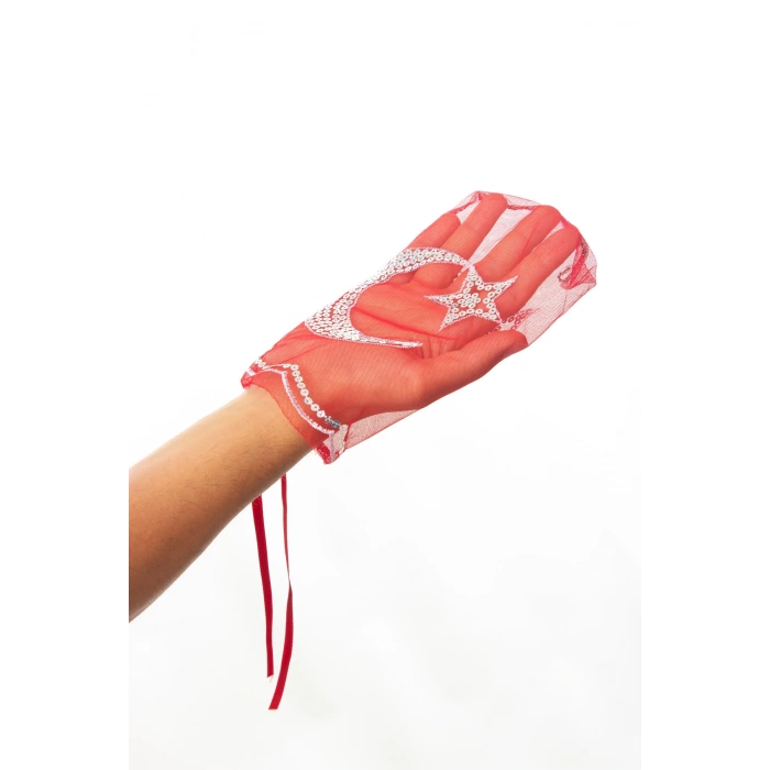 Kirmizi Beyaz Ayyildiz Masallah Yazılı Pul islemeli Asker Ugurlama Sali