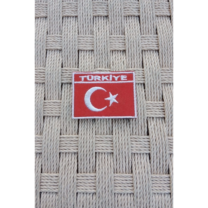 kirmizi kadife zemin turkiye yazili ayyildiz bayrakli nakis islemeli arma patch pec