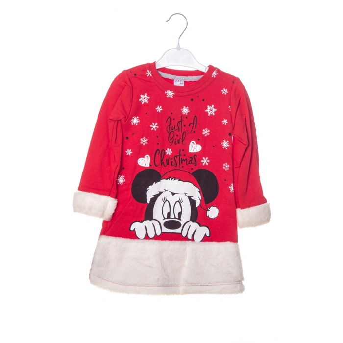 kirmizi renkli just a girl christmas baskili nakisli pamuklu uzun kollu cocuk sweatshirt