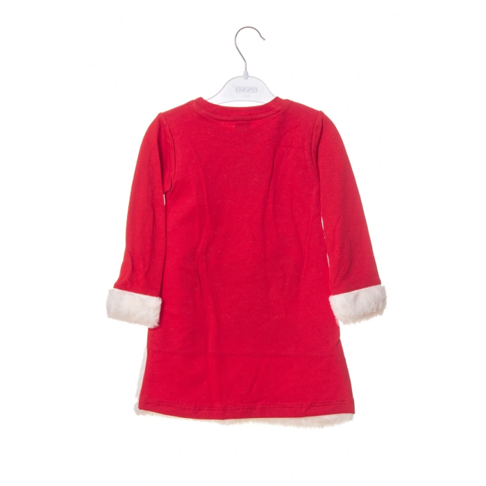 kirmizi renkli just a girl christmas baskili nakisli pamuklu uzun kollu cocuk sweatshirt