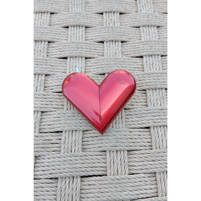 Kirmizi Renkli Kalpli Ask Sevgi Kalp Tasarim seklinde Manyetolu cakmak
