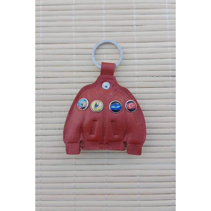 Kirmizi Renkli ozel uretim Hakiki Deri Pilot Mont Hediyelik Anahtarlik