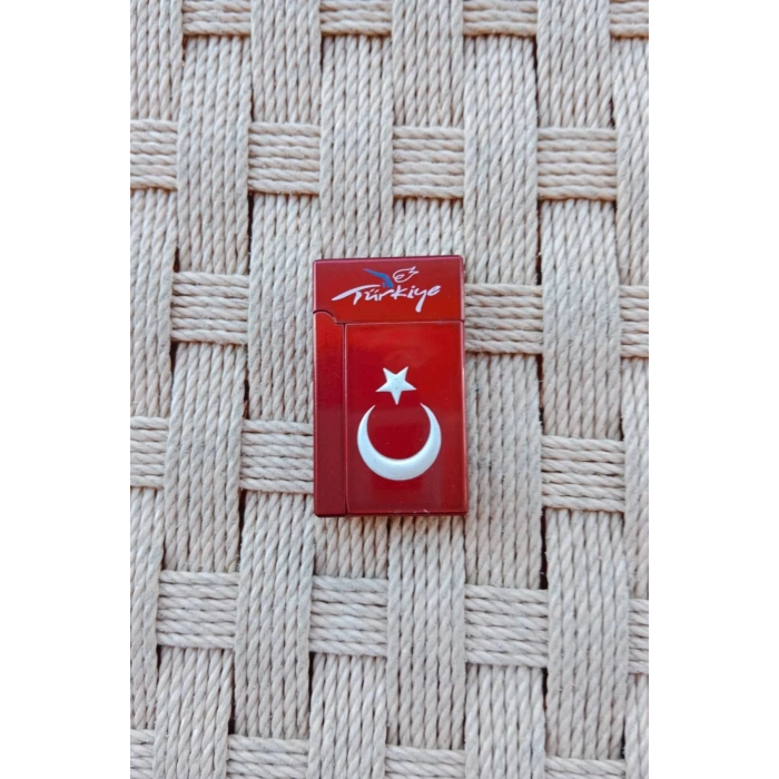 Kirmizi Renkli Turkiye Yazili Ayyildiz Amblemli Benzinli Purmuz Cakmak