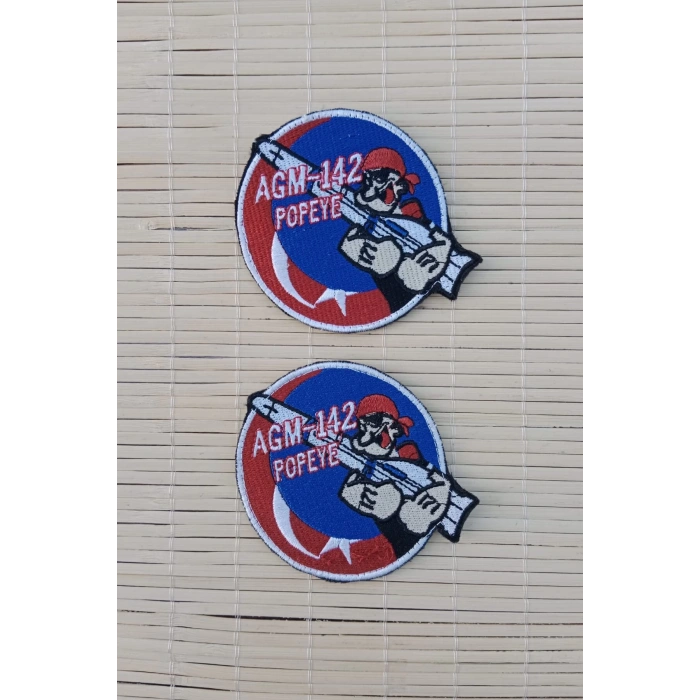 kirmizi zemin nakis islemeli agm 142 popeye arma pec patch