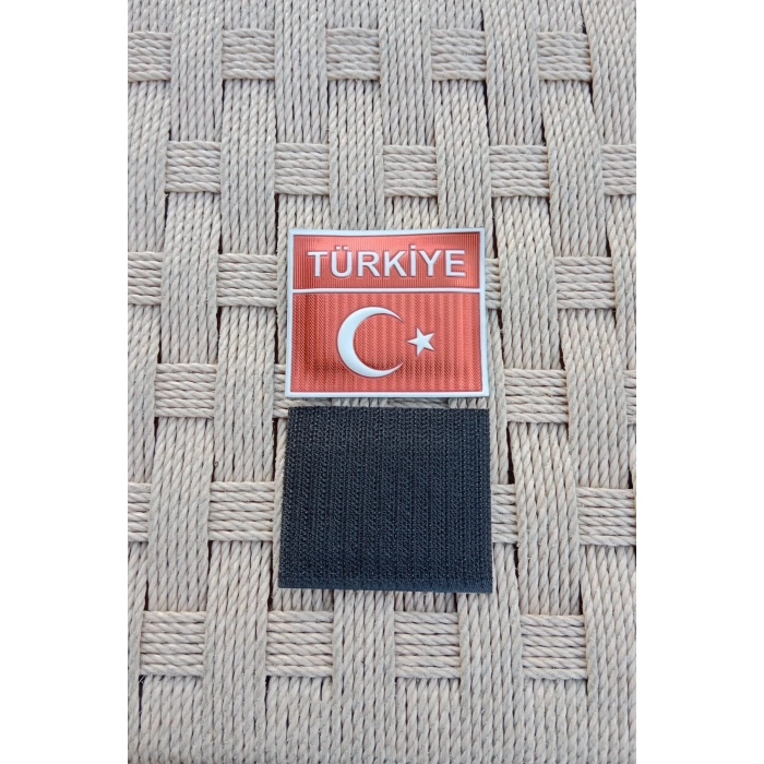 kirmizi zemin turkiye yazili ayyildiz 3d plastik arma patch pec