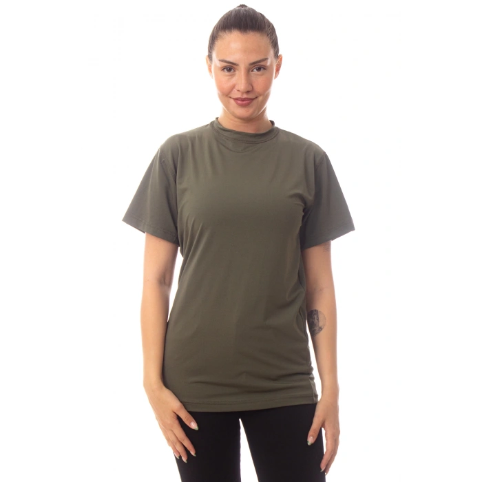 Kisa Kollu Sedef Yesili Renkli Yuvarlak Yakali Microfiber Nano Thermal iclik Tisort