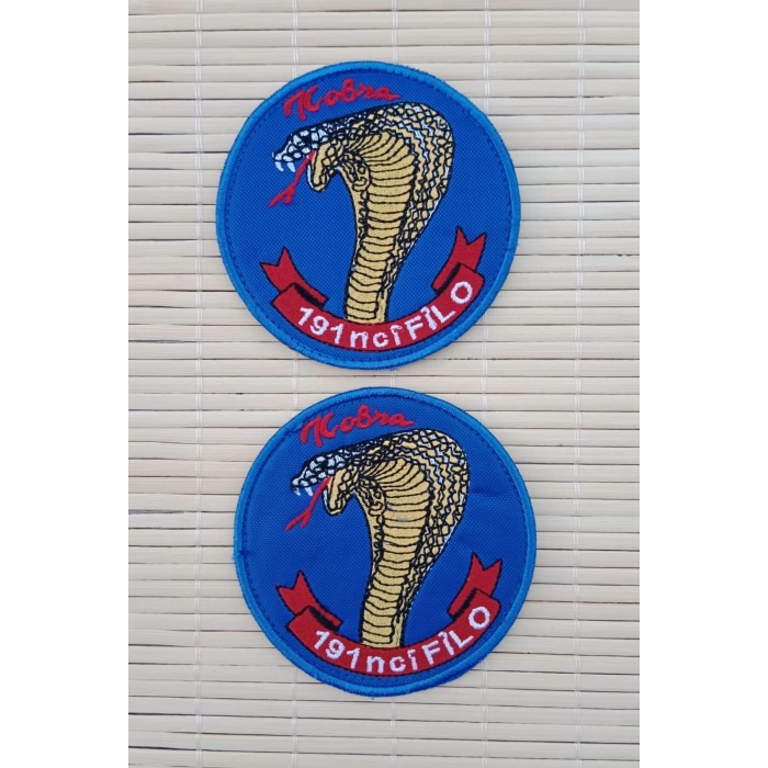 kobra 191nci filo yazili nakis islemeli arma patch pec