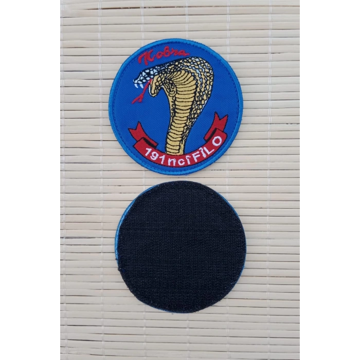 kobra 191nci filo yazili nakis islemeli arma patch pec