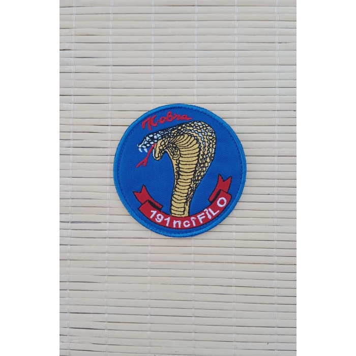 Kobra 191 nci Filo Yazili Nakis islemeli Arma Pec Patch