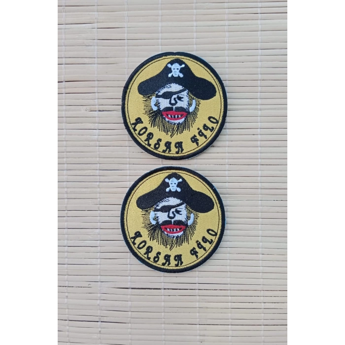 korsan filo yazili korsan logolu nakis islemeli arma pec patch