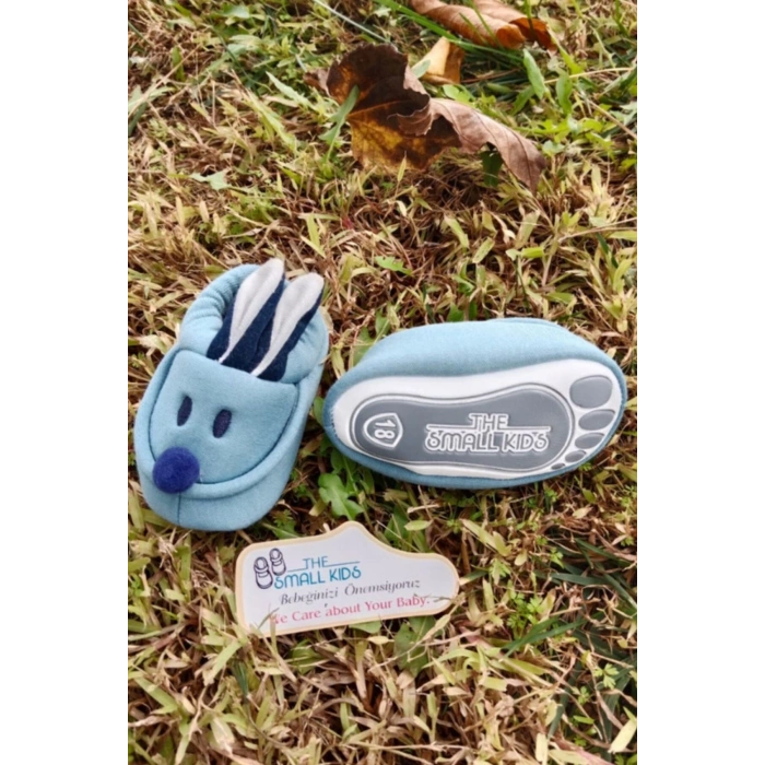 koyu mavi renkli ici pamuklu bilek kismi lastikli organik ortopedik cocuk bebek ilkadim patik kanvas sneaker casual ayakkabi