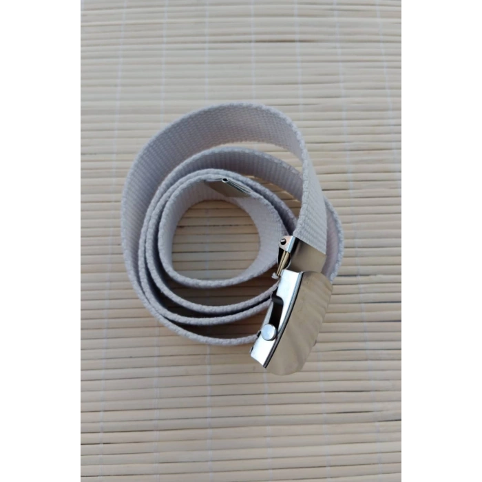 Kum Beji Renkli Metal Beyaz Tokali Deniz Kuvvetleri isbasi Harici Dokuma Kemer