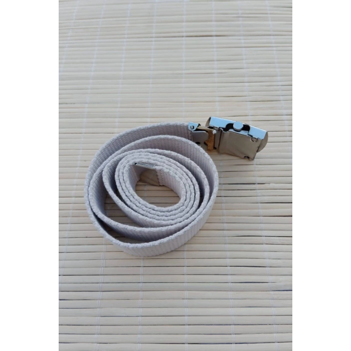 Kum Beji Renkli Metal Beyaz Tokali Deniz Kuvvetleri isbasi Harici Dokuma Kemer