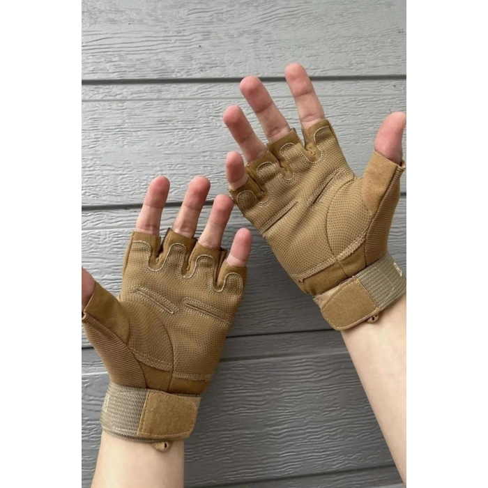 kum beji renkli blackhawk yumruk korumali esnek kesik parmak taktik eldiven