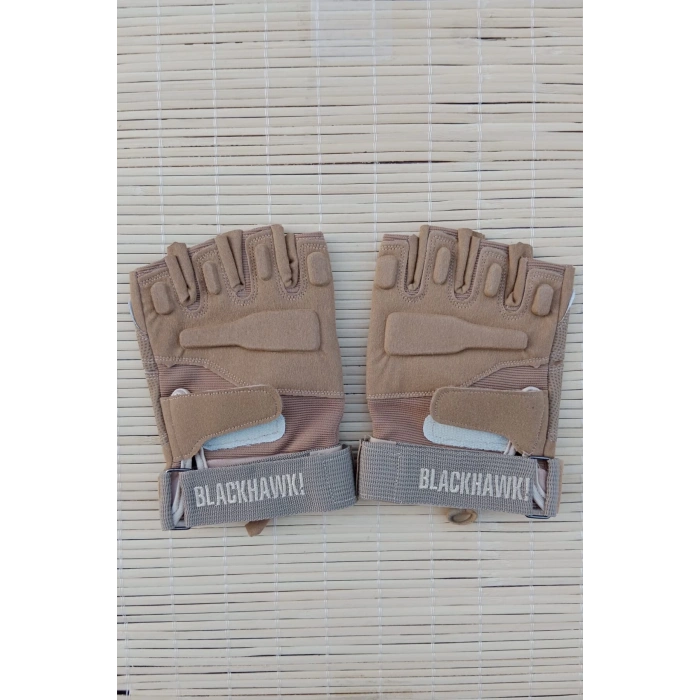 kum beji renkli blackhawk yumruk korumali esnek kesik parmak taktik eldiven