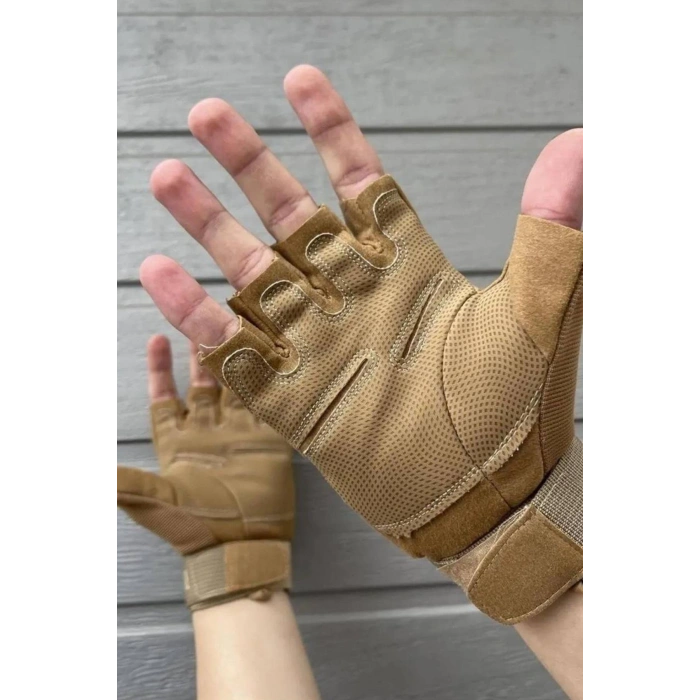 kum beji renkli blackhawk yumruk korumali esnek kesik parmak taktik eldiven