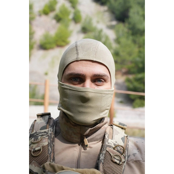 Kum Beji Renkli Ruzgar Gecirmez Termal Balaklava Kar Maskesi