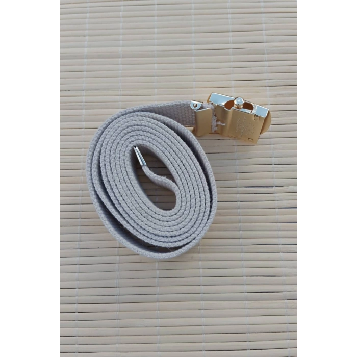 Kum Beji Renkli Metal Sari Tokali Deniz Kuvvetleri isbasi Harici Dokuma Kemer