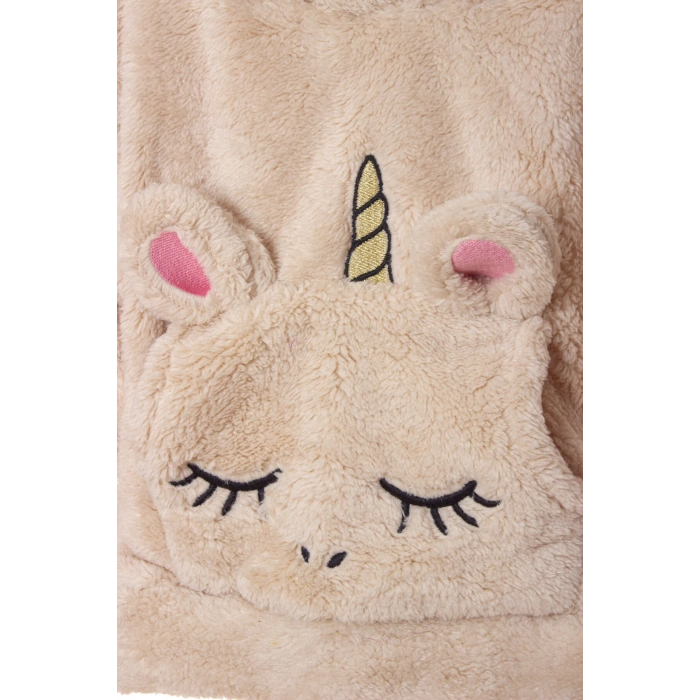 kum renkli unicorn nakisli cepli kaliteli organik uzun kollu kapusonlu sweatshirt kiyafet