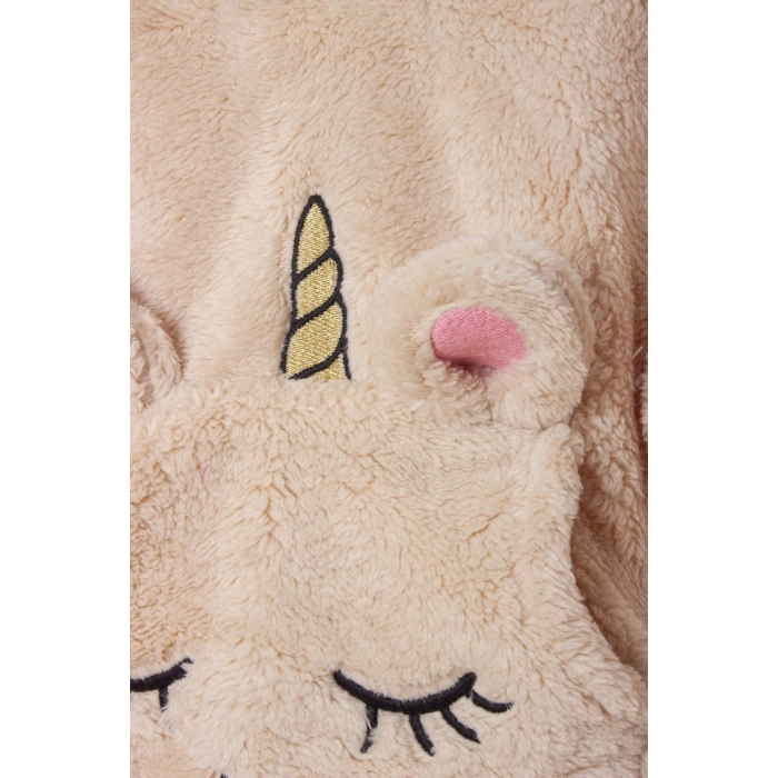 kum renkli unicorn nakisli cepli kaliteli organik uzun kollu kapusonlu sweatshirt kiyafet