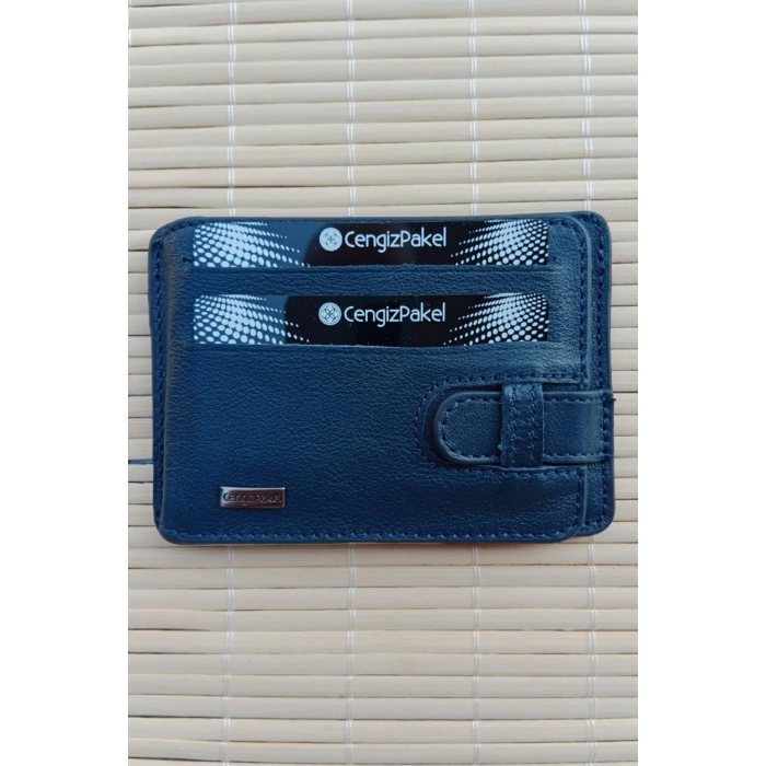 Lacivert Renkli Hakiki Deri Cengiz Pakel Kartlik