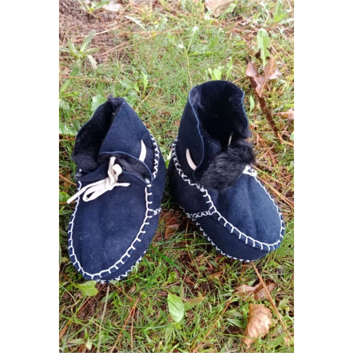 lacivert renkli hakiki kuzu derisi bagcikli ici polarli organik ortopedik cocuk bebek ilkadim bagcikli patik kanvas sneaker casual deri ayakkabi