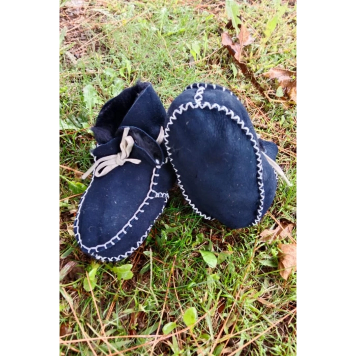 lacivert renkli hakiki kuzu derisi bagcikli ici polarli organik ortopedik cocuk bebek ilkadim bagcikli patik kanvas sneaker casual deri ayakkabi