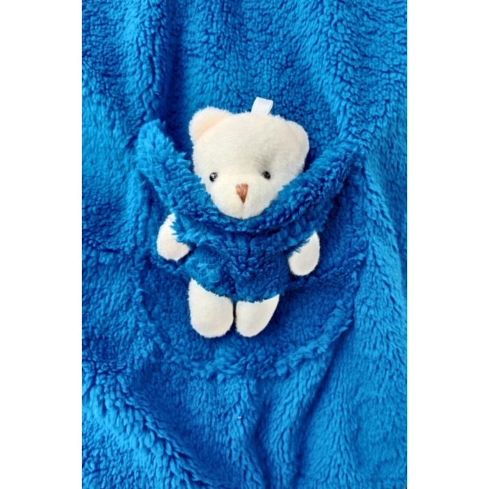 lacivert renkli minnak ayicikli cep detayli kaliteli uzun kollu alt ust takim