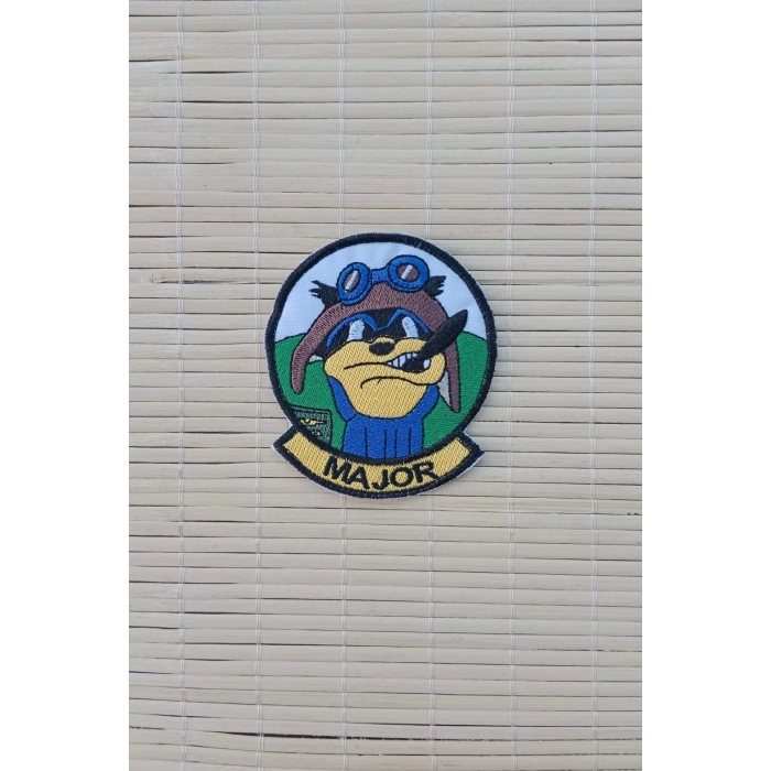 major yazili siluetli nakis islemeli arma patch pec