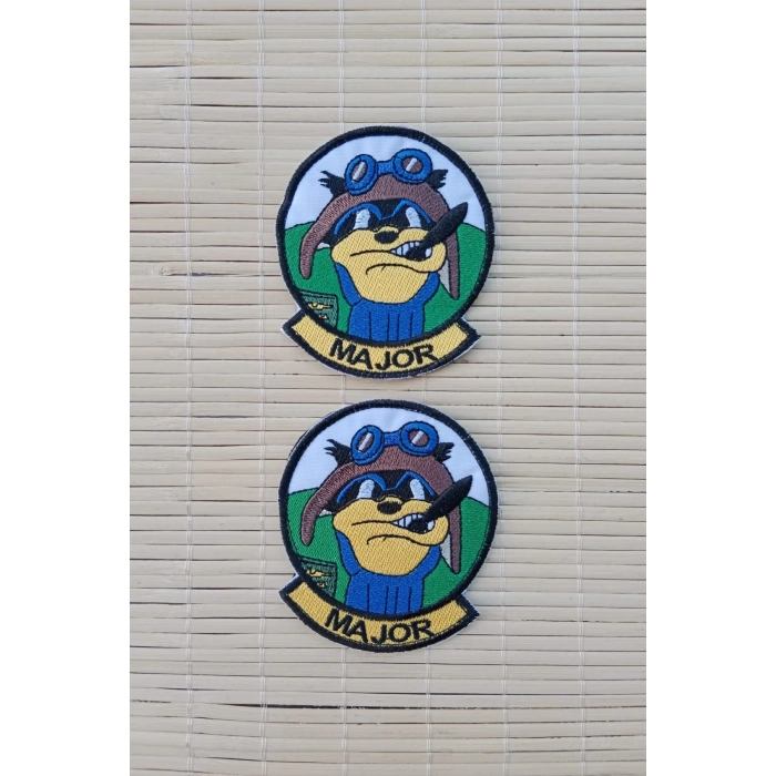 major yazili siluetli nakis islemeli arma pec patch