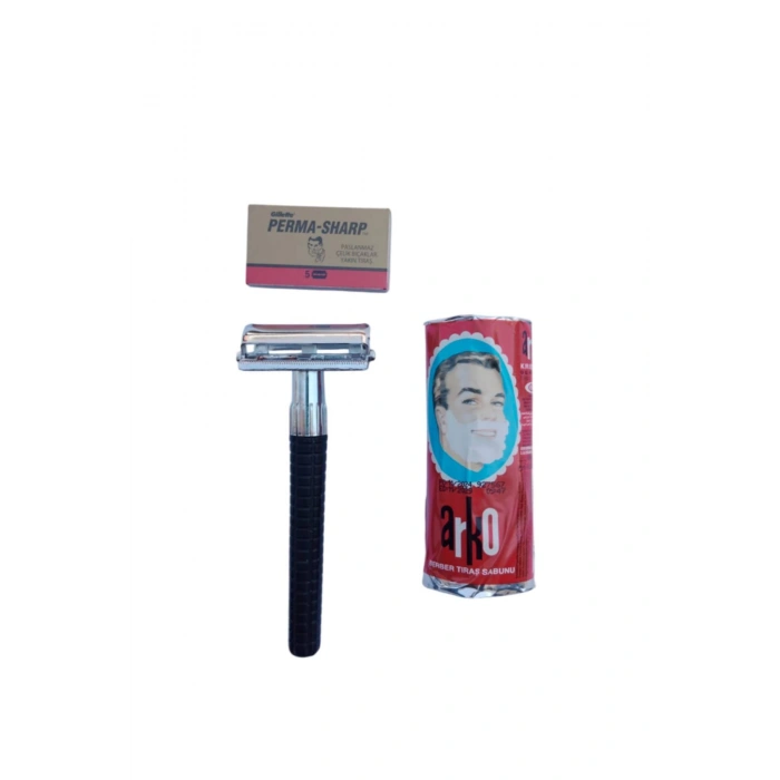 Orak Plastik Sapli Tras Makinasi Perma Sharp Yaprak Jilet Arko Berber Tras Sabunu Tras Seti