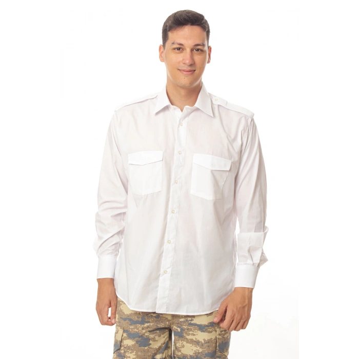 Ozel Guvenlik Beyaz renkli uzun kollu gomlek