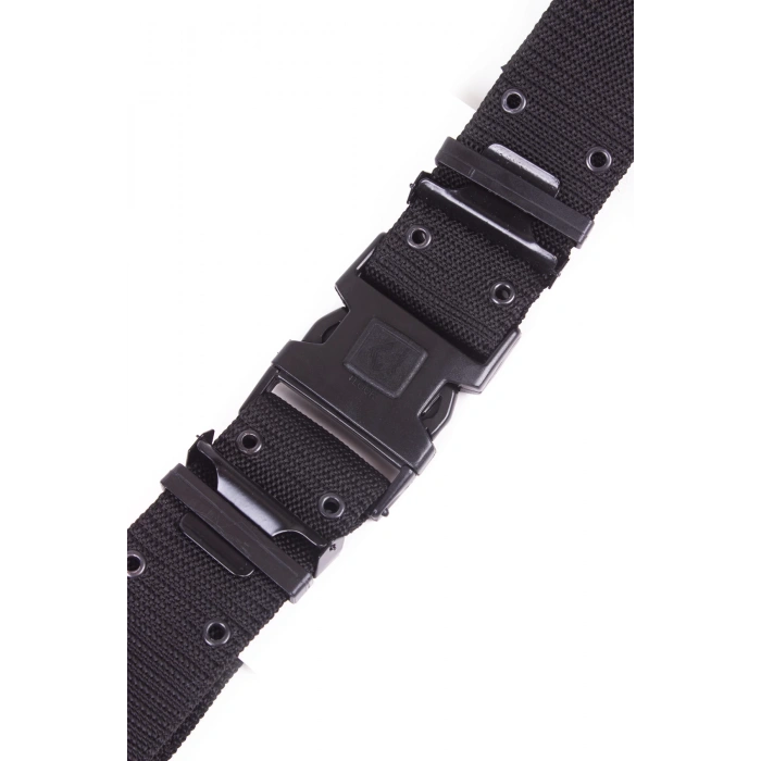 Ozel Guvenlik Siyah Renkli Plastik Tokali Delikli Taktik Askeri Palaska Dokuma Kemer