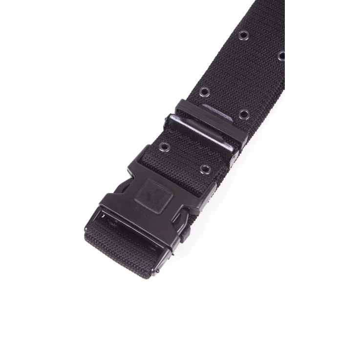 Ozel Guvenlik Siyah Renkli Plastik Tokali Delikli Taktik Askeri Palaska Dokuma Kemer