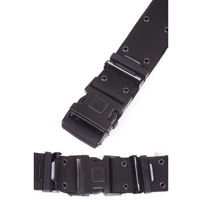 Ozel Guvenlik Siyah Renkli Plastik Tokali Delikli Taktik Askeri Palaska Dokuma Kemer