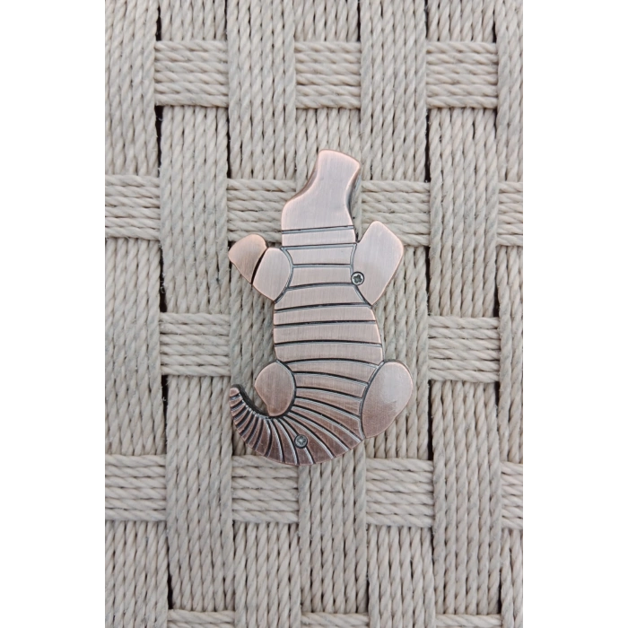 Ozel Tasarim Bakir Renkli Timsah Crocodile Alligator Kabartmali Manyetolu Purmuz cakmak