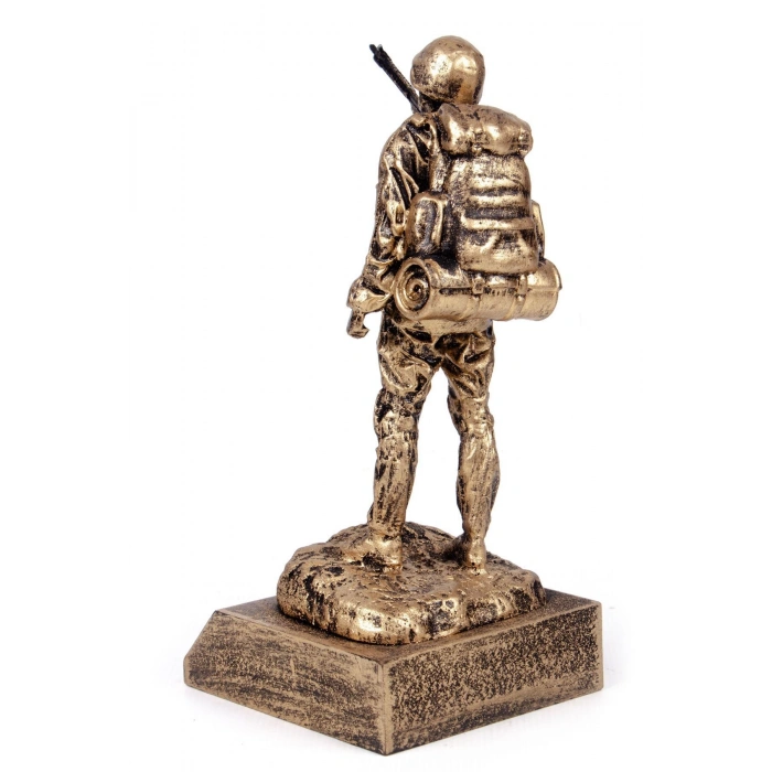 Ozel Tasarim Sari Renkli Bronz Asker Maket Heykeli