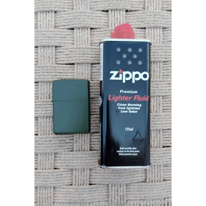 Ozel Tasarim Haki Renkli Hava Kuvvetleri amblemli Benzinli premium zippo Cakmak