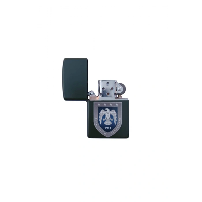 Ozel Tasarim Haki Renkli Hava Kuvvetleri amblemli Benzinli zippo Cakmak