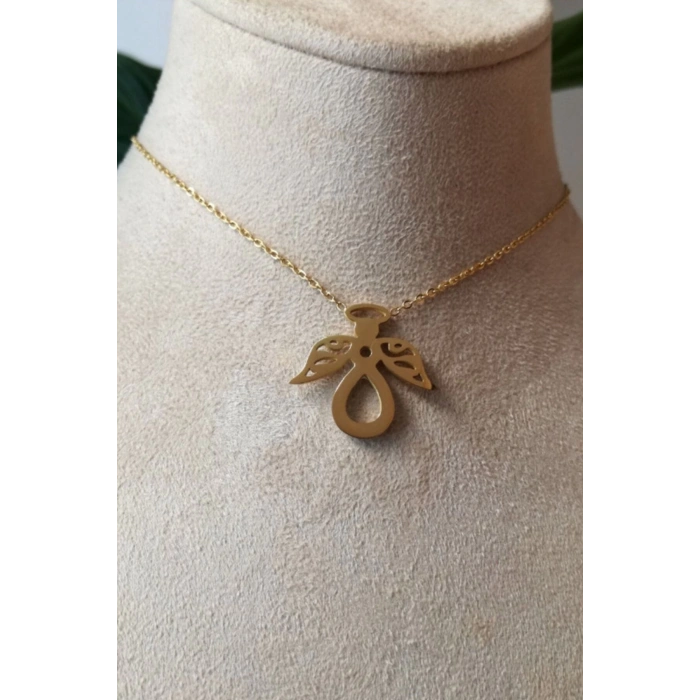 ozel tasarim ince gold zincirli altin renkli zirkon tasli kaliteli paslanmaz celik kolye stainless stell