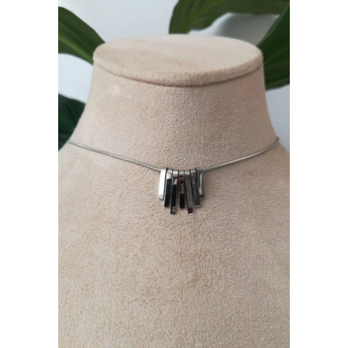 ozel tasarim ince silver zincirli gumus renkli kaliteli paslanmaz celik kolye stainless stell