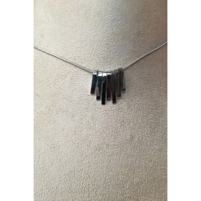 ozel tasarim ince silver zincirli gumus renkli kaliteli paslanmaz celik kolye stainless stell