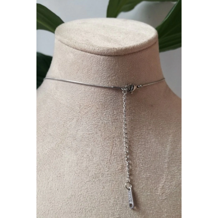 ozel tasarim ince silver zincirli gumus renkli kaliteli paslanmaz celik kolye stainless stell