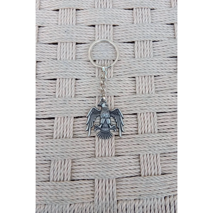 Ozel Tasarim Kartal dokumlu Kabartmali Metal Anahtarlik