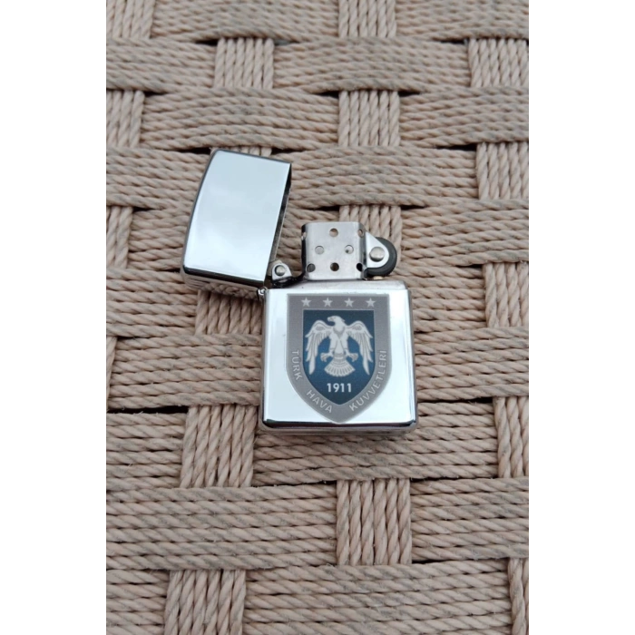 Ozel Tasarim Metal Renkli Hava Kuvvetleri Amblemli Benzinli premium zippo Cakmak