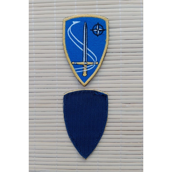 ozel tasarim nato ve kilic logolu nakis islemeli arma pec patch