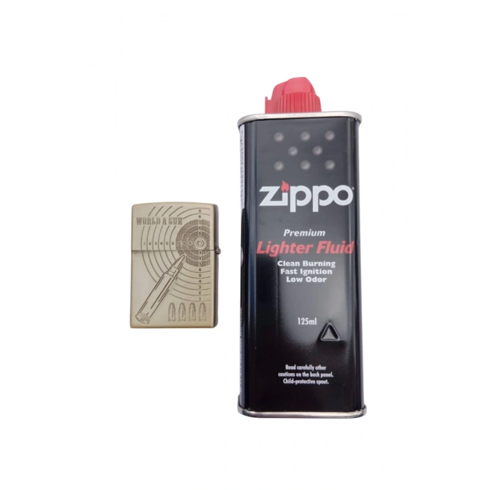 Ozel Tasarim Sari renkli AK-47 Tufekli asker kabartmali premium zippo Cakmak